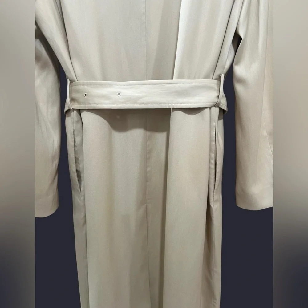 NWOT! Lilysilk | Silk-Wool Blend Water Repellent Classic Trench Coat | Khaki | L - Picture 8 of 13